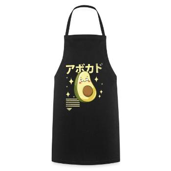 Kawaii Awacado - Kochschürze - Schwarz - Vorne - AI Model Male 185 dark (185cm)