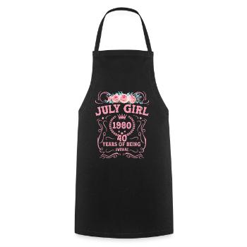 July Girl 1980 40 Years Of Being Awesome - Cooking Apron - black - Front - AI Model Male 185 dark (185cm)