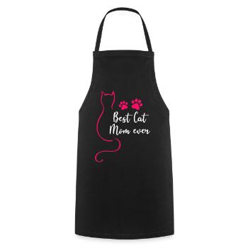 Best Cat Mom Ever Women Pink Kitten Lover - Cooking Apron - black - Front - AI Model Male 185 dark (185cm)