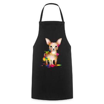 little playful Chihuahua dog & color slick - Cooking Apron - black - Front - AI Model Male 185 dark (185cm)