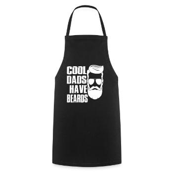 papas cool ont la barbe - Tablier de cuisine - noir - Devant - AI Model Male 185 dark (185cm)
