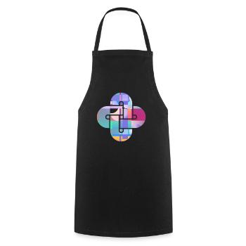 Prismatic Cross Mosaic - Cooking Apron - black - Front - AI Model Male 185 dark (185cm)