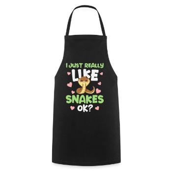 Snake snakes - Cooking Apron - black - Front - AI Model Male 185 dark (185cm)