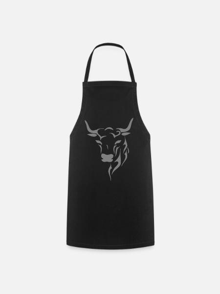 Tête de taureau - Tablier de cuisine - noir