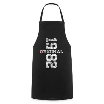 44TH BIRTHDAY ORIGINAL 1982 - Cooking Apron - black - Front - AI Model Male 185 dark (185cm)