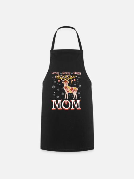 Renne De Noël Fille Femme Maman - Tablier de cuisine - noir