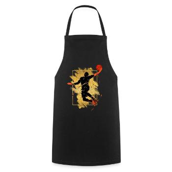 Basketball Basketball Player Dunking Gold Splash - Cooking Apron - black - Front - AI Model Male 185 dark (185cm)