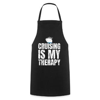 Cruising Is My Therapy Cruise9 - Cooking Apron - black - Front - AI Model Male 185 dark (185cm)