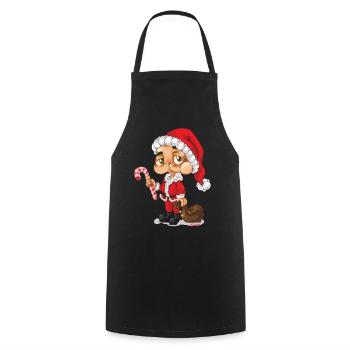 Weihnachtsmann Nikolaus Santa - Kochschürze - Schwarz - Vorne - AI Model Male 185 dark (185cm)