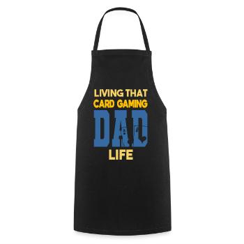 Vivre ce jeu de cartes papa vie joueur de cartes - Tablier de cuisine - noir - Devant - AI Model Male 185 dark (185cm)