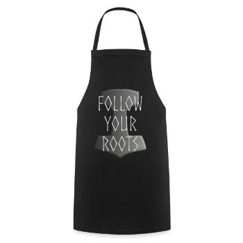 Mjölnir Donar Hammer Thor - Follow your Roots grey - Cooking Apron - black - Front - AI Model Male 185 dark (185cm)