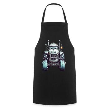 Tracteur avec des yeux - Tablier de cuisine - noir - Devant - AI Model Male 185 dark (185cm)