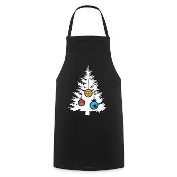 Christmas Tree Symbol Balls Colors Icon Fir Forest - Cooking Apron - black - Front - AI Model Male 185 dark (185cm)