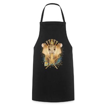 Mouse with Egyptian Pharaoh Mask - Cooking Apron - black - Front - AI Model Male 185 dark (185cm)