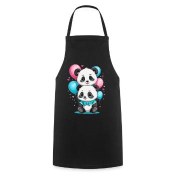 Cute Panda - Cooking Apron - black - Front - AI Model Male 185 dark (185cm)