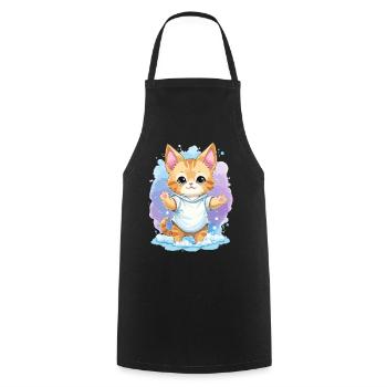 Cute Baby Cat - Cooking Apron - black - Front - AI Model Male 185 dark (185cm)