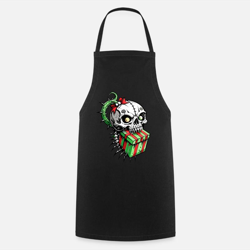 Xmas Gift Skull // Totenkopf Geschenk FS0059 - Cooking Apron - black