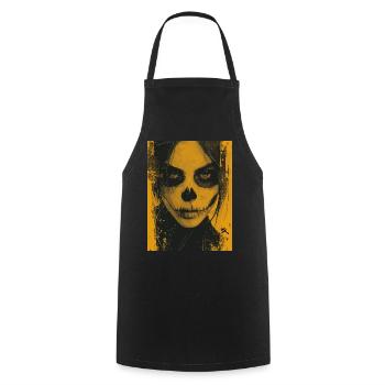 The Woman - Skull, Totenkopf, Pentagramm - Kochschürze - Schwarz - Vorne - AI Model Male 185 dark (185cm)