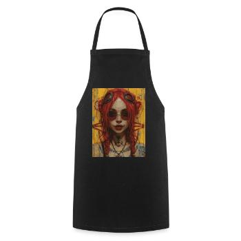The Woman - Skull, Totenkopf, Pentagramm - Kochschürze - Schwarz - Vorne - AI Model Male 185 dark (185cm)