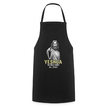 Yeshua Divine Messiah Illustration - Cooking Apron - black - Front - AI Model Male 185 dark (185cm)