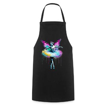 Ballerina with butterfly wings butterflies tutu - Cooking Apron - black - Front - AI Model Male 185 dark (185cm)