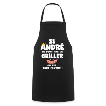 André roi barbecue cadeau andré fêtes - Tablier de cuisine - noir - Devant - AI Model Male 185 dark (185cm)