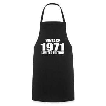 Vintage 1971 Birthday 1971 - Retro 1971 - Cooking Apron - black - Front - AI Model Male 185 dark (185cm)