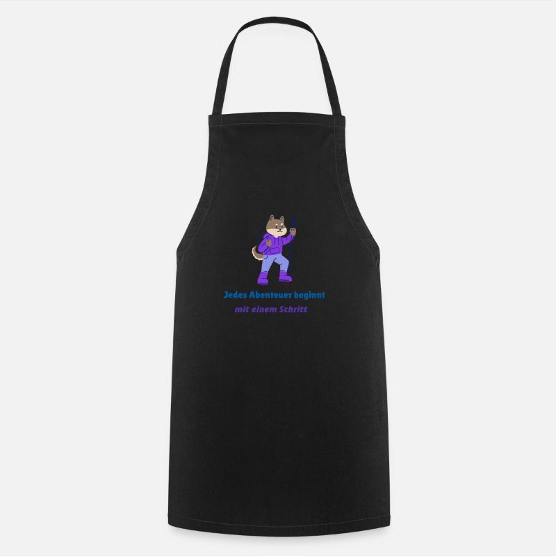 Every adventure begins with a step - Cooking Apron - black