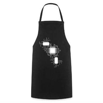 Circuit Net Art - Tablier de cuisine - noir - Devant - AI Model Male 185 dark (185cm)