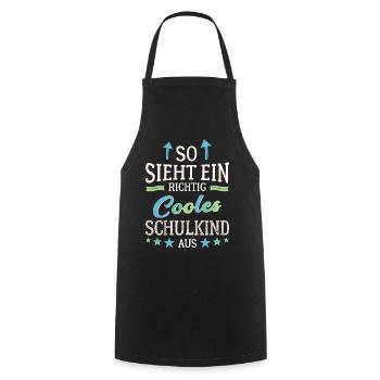 So sieht ein richtig cooles Schulkind aus - Kochschürze - Schwarz - Vorne - AI Model Male 185 dark (185cm)