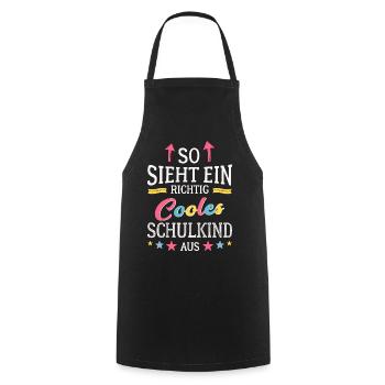 So sieht ein richtig cooles Schulkind aus - Kochschürze - Schwarz - Vorne - AI Model Male 185 dark (185cm)