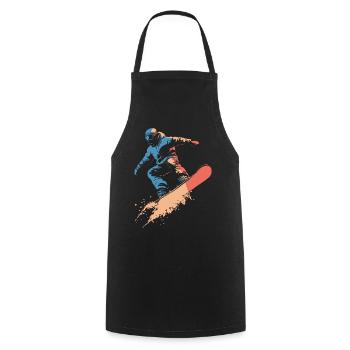 Snowboarder Snowboarding Sprung Vintage - Kochschürze - Schwarz - Vorne - AI Model Male 185 dark (185cm)