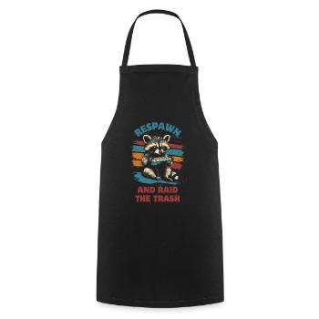 Raccoon Gaming Video Games Gamer - Cooking Apron - black - Front - AI Model Male 185 dark (185cm)