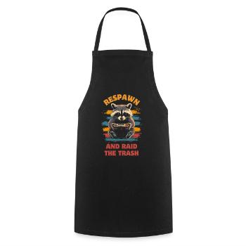 Raccoon Gaming Video Games Gamer - Cooking Apron - black - Front - AI Model Male 185 dark (185cm)