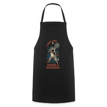 raton laveur tennis dicton drôle - Tablier de cuisine - noir - Devant - AI Model Male 185 dark (185cm)