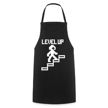 Passez au niveau supérieur - pixels de jeu amusants - Tablier de cuisine - noir - Devant - AI Model Male 185 dark (185cm)