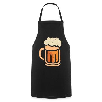 Bierkrug mit Schaum – Lustiges Cartoon-Design - Kochschürze - Schwarz - Vorne - AI Model Male 185 dark (185cm)