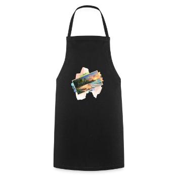 Natur Strand Bild niedliches Sommerdesign - Kochschürze - Schwarz - Vorne - AI Model Male 185 dark (185cm)