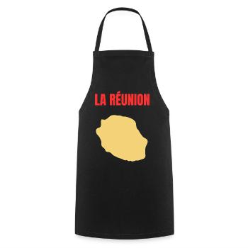 T-Shirt mit goldener Karte auf der Insel La Réunion - Kochschürze - Schwarz - Vorne - AI Model Male 185 dark (185cm)