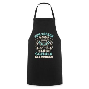 Zocker Controller Zum Zocken Geboren Gaming Gesche - Kochschürze - Schwarz - Vorne - AI Model Male 185 dark (185cm)