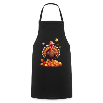 Thanksgiving Drôle Dinde de Thanksgiving - Tablier de cuisine - noir - Devant - AI Model Male 185 dark (185cm)
