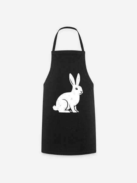 Hase Hasen Kaninchen Vektor - Kochschürze - Schwarz