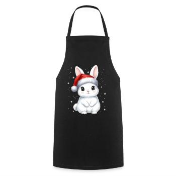 Lapin de Noël mignon de Noël - Tablier de cuisine - noir - Devant - AI Model Male 185 dark (185cm)