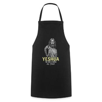 Yeshua King Is Coming - Cooking Apron - black - Front - AI Model Male 185 dark (185cm)