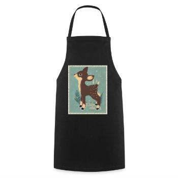 Deer in the retro forest - Cooking Apron - black - Front - AI Model Male 185 dark (185cm)