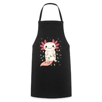 Axolotl Weihnachten Weihnachtspullover lustig süß - Kochschürze - Schwarz - Vorne - AI Model Male 185 dark (185cm)