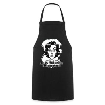 High-end boutique on the outside, flea market character on the inside - Cooking Apron - black - Front - AI Model Male 185 dark (185cm)