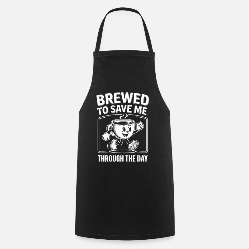 Coffee saves the day - Cooking Apron - black