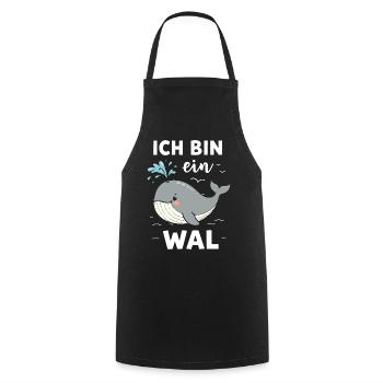 Wal  Meerestier Unterwasser Kostüm Fasching Fisch - Kochschürze - Schwarz - Vorne - AI Model Male 185 dark (185cm)