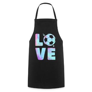 Love Football T-Shirt – Sport & Heart Design - Cooking Apron - black - Front - AI Model Male 185 dark (185cm)